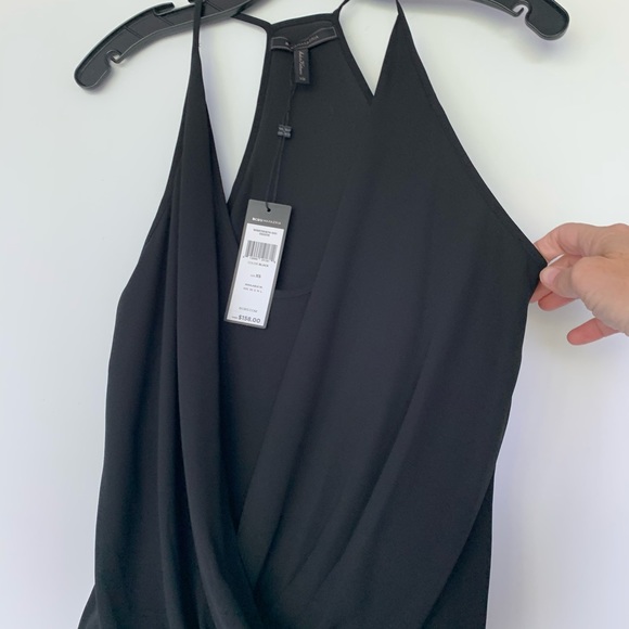 NWT BCBG Draped-Front Faux Wrap Top - Picture 6 of 8